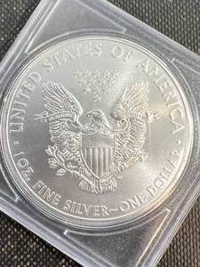 lot 14 image: 2009 AMERICAN SILVER EAGLE 1 TROY OZ .999 FINE SILVER IN CASE
