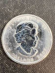 lot 16 image: 2007 CANADIAN MAPLE LEAF 1 TROY OZ .9999 FINE SILVER
