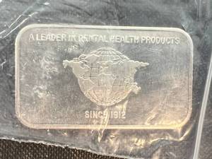 lot 21 image: 1 TROY OZ .999 FINE SILVER JELENKO DENTAL SILVER BAR