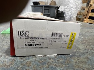 lot 2 image: BOX OF COLLATED SUBFLOOR SCREWS #8 X2 YELLOW ZINC COATED