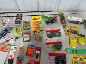 lot 64 image: TABLE FULL OF FISHERMANS LOT