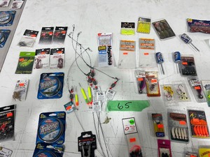 lot 65 image: TABLE FULL OF FISHERMANS LOT