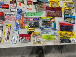 lot 67 image: TABLE FULL OF FISHERMANS LOT