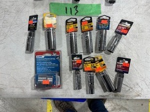 lot 113 image: 12 DRIVE DEEP SOCKETS MM & SAE