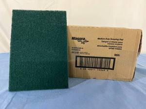 lot 32 image: 4 Cases (20 each per case) NEW Niagara 6 x 9 Medium Duty Scouring Pad - designed to be used for everyday cleaning of most cooking utensils and equipment.