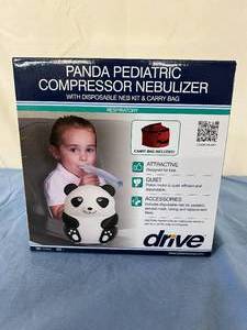 lot 39 image: NEW Drive MQ6003&nbspPanda Pediatric Compressor Nebulizer with Disposable Neb Kit & Carry Bag (Remember This Is For The Whole Kit)