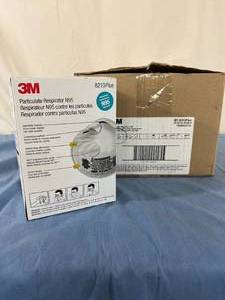 lot 52 image: MSRP $240  1 Case (160 each) NEW 3M 8210Plus N95 Performance Particulate Respirator - Expiration 625 For Sanding, Grinding,&nbspAllergens, Dust, Fiberglass, Insulation, Woodworking Etc.