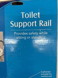 lot 71-A image: 1 Box NEW Carex Toilet Support Rail - Box Has Wear