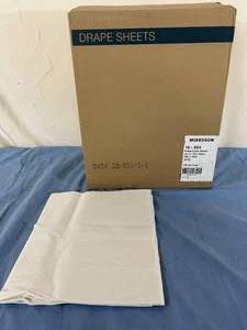 lot 78 image: 1 Case (100 each) NEW McKesson 18-824 40 x 48 2-Ply Tissue Exam Drape Sheets - White 