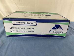 lot 99 image: 1 Case (500 each) NEW Perio Support Plasdent PS1105 15 x 26 Clear ProTection X-Ray Covers -Clear plastic sleeves designed to protect most X-Ray heads