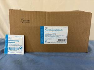 lot 110 image: MSRP $120  1 NEW Case (400 Packs)&nbspHygea Multi-Purpose Washcloths - Premoistened, lightly scented washcloths with aloe and vitamin E. Great for cleansing and refreshing - Bulk Individual Packet, 11.5 in. x 10 in.