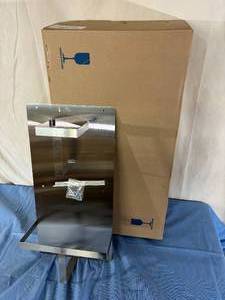 lot 111 image: MSRP $200  1 NEW In Box Bradley 9905-000 Surface Mounted Bedpan & Urinal Storage Holder - made of high duty stainless steel of type 304 with 22 gauge thickness -&nbspcomplete welded construction that has burr free edges 12x5.25x24