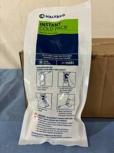 lot 84 image: 1 Case (24 each per case) NEW Halyard 59681 4 x 10 Disposable Squeeze Bag Instant Cold Therapy Pack - Size Small