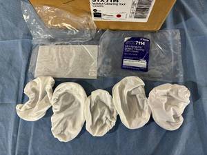 lot 115 image: MSRP $900  2 Cases (25 each per case) Texwipe STX7114 8 x 5 Sterile 100% Polyester Isolator Cleaning Tool Covers - Expired