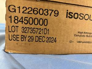lot 170 image: 1 Case (24 each) NEW Nestle Health Science 18450 8.45 fl oz. IsoSource HN High Nitrogen Complete Nutrition Tube Feeding Formula - Expiration 1224