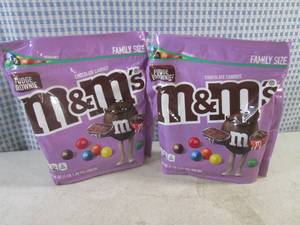 lot 73 image: (B-1) 2 Family Size Bags Fudge Brownie M&ampMs Past Date