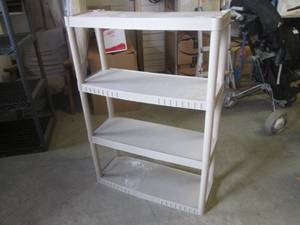 lot 131 image: (FS) Plastic 4-Tier Shelf 47 H x 33 W x 12 D