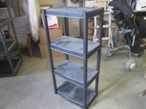 lot 132 image: (FS) Plastic 4-Tier Shelf 47 H x 22 W x 12 D