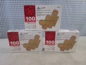 lot 202 image: (EC1) 3 Boxes 100pc Assorted Size Bandages