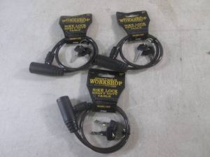 lot 205 image: (EC1) 3 - 21 Cable Bike Locks with 2 Keys