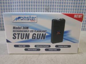 lot 211 image: (CNTR) Monster Stun Gun in Black - Rechargable  LED Flashlight - Model 36M