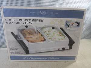 lot 219 image: (A-2) Double Buffet Server & Warming Tray with 2) 1.5 Qt Serving Dishes in Box