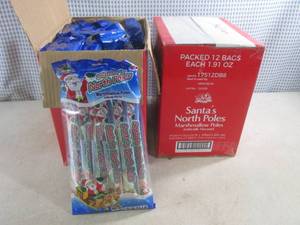 lot 244 image: (C-1) 2 Cases of 12 Packs Each Santas North Poles Marshmallow Poles