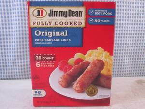 lot 259 image: (FRZ) Box 36 Count Frozen Jimmy Dean Fully Cooked Original Pork Sausage Links Past Date