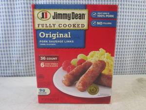 lot 260 image: (FRZ) Box 36 Count Frozen Jimmy Dean Fully Cooked Original Pork Sausage Links Past Date