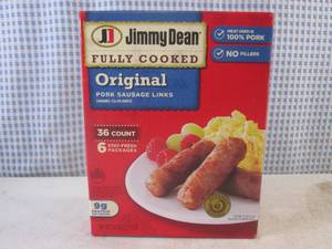 lot 261 image: (FRZ) Box 36 Count Frozen Jimmy Dean Fully Cooked Original Pork Sausage Links Past Date
