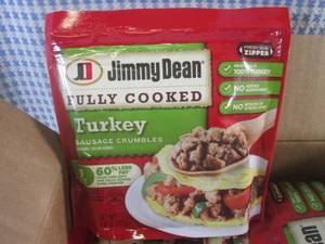 lot 267 image: (FRZ) Case 6 Bags Frozen Jimmy Dean Fully Cooked Turkey Sausage Crumbles 9.6oz Bags Past Date