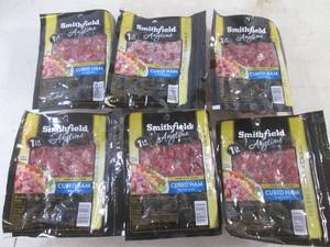 lot 269 image: (FRZ) 6 Packs of Frozen Cubed Ham 1 Pound Packs Past Date Best by 12252022