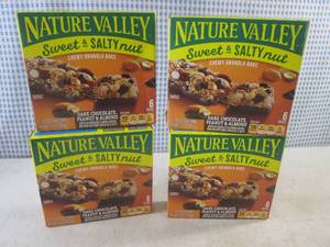 lot 272 image: (B-1) 4 Boxes Nature Valley Dark Chocolate, Peanut & Almond Chewy Granola Bars Best by March 2024