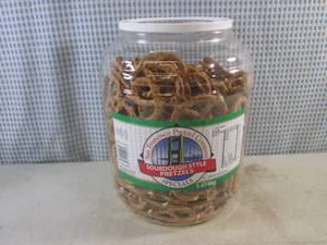 lot 277 image: (B-3) Large Container Sourdough Style Pretzels 1.474kg Best by May 2024