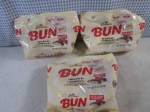 lot 288 image: (B-1) 3 Bags Bite Size Bun Maple Vanilla Candy Best by Feb 2024