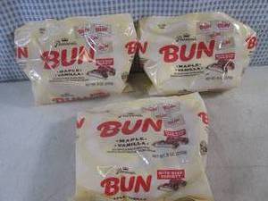 lot 289 image: (B-1) 3 Bags Bite Size Bun Maple Vanilla Candy Best by Feb 2024
