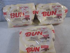 lot 290 image: (B-1) 3 Bags Bite Size Bun Maple Vanilla Candy Best by Feb 2024