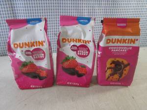 lot 299 image: (B-1) 3 Assorted Bags Dunkin Ground Coffee Past Date
