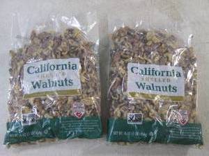 lot 314 image: (B-2) 2 Pounds California Shelled Walnuts 2 - 1 Pound Bags Best by Aug 2024