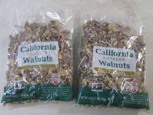 lot 316 image: (B-2) 2 Pounds California Shelled Walnuts 2 - 1 Pound Bags Best by Aug 2024