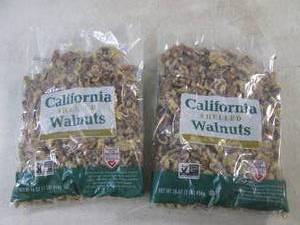 lot 317 image: (B-2) 2 Pounds California Shelled Walnuts 2 - 1 Pound Bags Best by Aug 2024