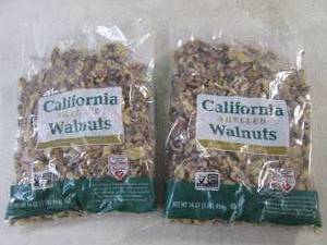 lot 318 image: (B-2) 2 Pounds California Shelled Walnuts 2 - 1 Pound Bags Best by Aug 2024