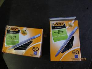 2 boxes of bic xrtra life pens some missing out of each box