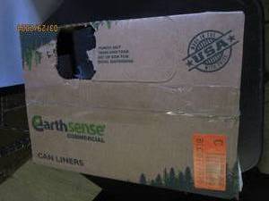 case of earth sense can liners 31-33 gallon some damage and some may be missing
