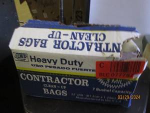 box of heavy duty contractor bags 20 bags 3 mill 7 bushel capacity