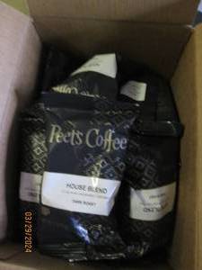 case of peets house blend coffee dark roast 2.5 oz per package best buy date of may 2024