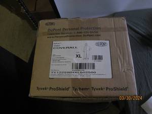 case of dupont xl tyvek coveralls 25 in box