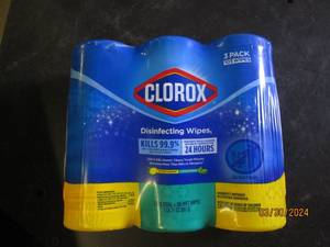 3pack of clorox disifecting wipes