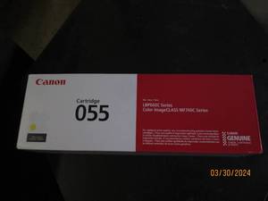 genuine canon toner 055 yellow standard yeilds up to 2100 pages never been opened