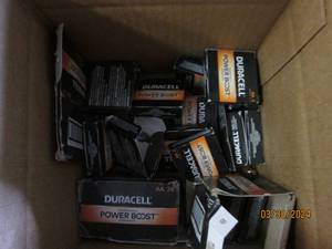 box of duracell AA batteries...